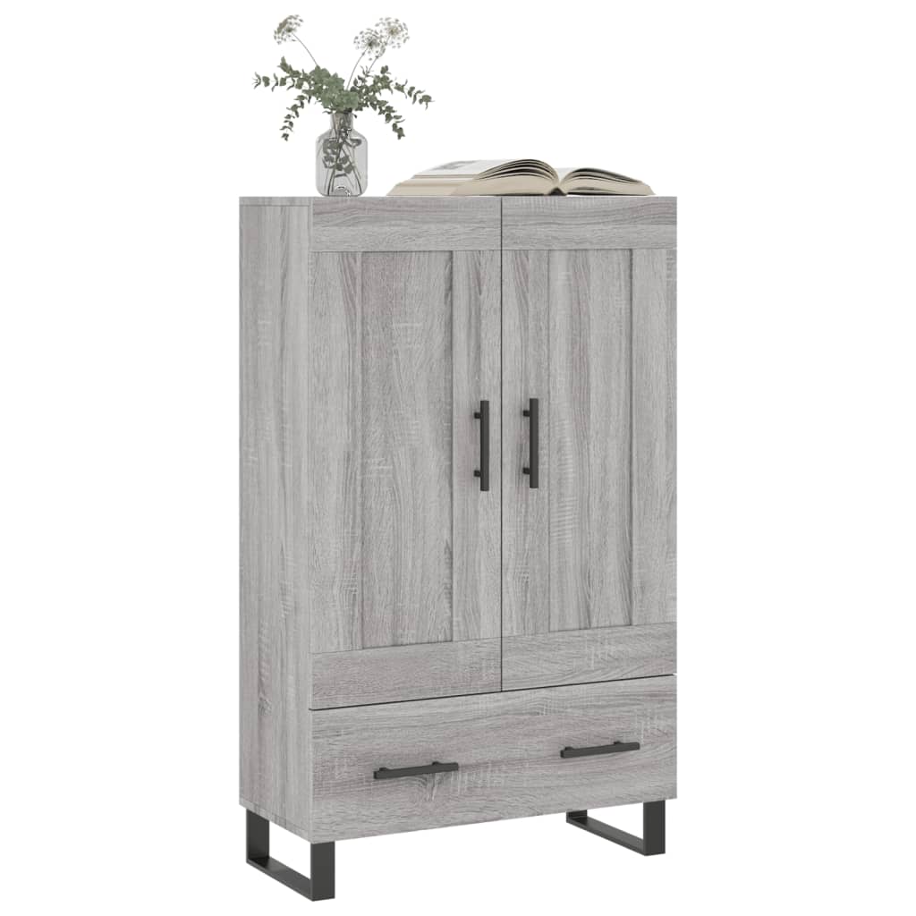 Hoge kast 69,5x31x115 cm bewerkt hout grijs sonoma eikenkleurig is nu te koop bij PeponiXL, paradijselijk wonen!