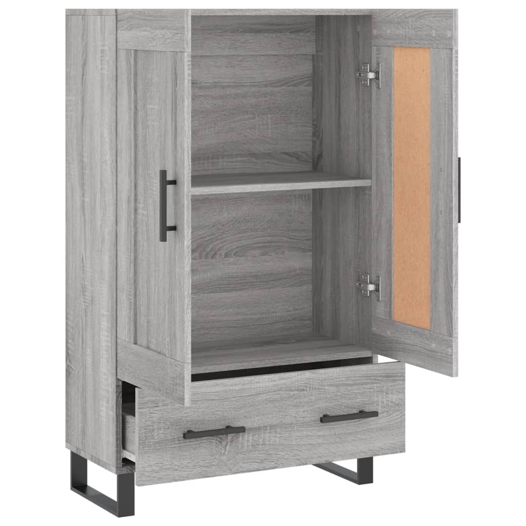 Hoge kast 69,5x31x115 cm bewerkt hout grijs sonoma eikenkleurig is nu te koop bij PeponiXL, paradijselijk wonen!