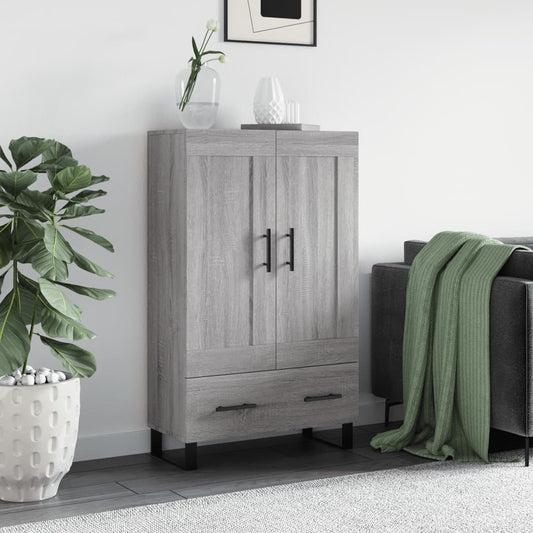 Hoge kast 69,5x31x115 cm bewerkt hout grijs sonoma eikenkleurig is nu te koop bij PeponiXL, paradijselijk wonen!