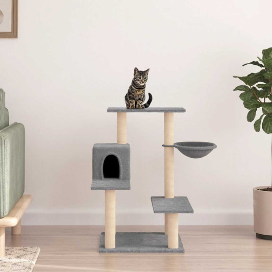 Kattenmeubel met sisal krabpalen 82,5 cm lichtgrijs is nu te koop bij PeponiXL, paradijselijk wonen!