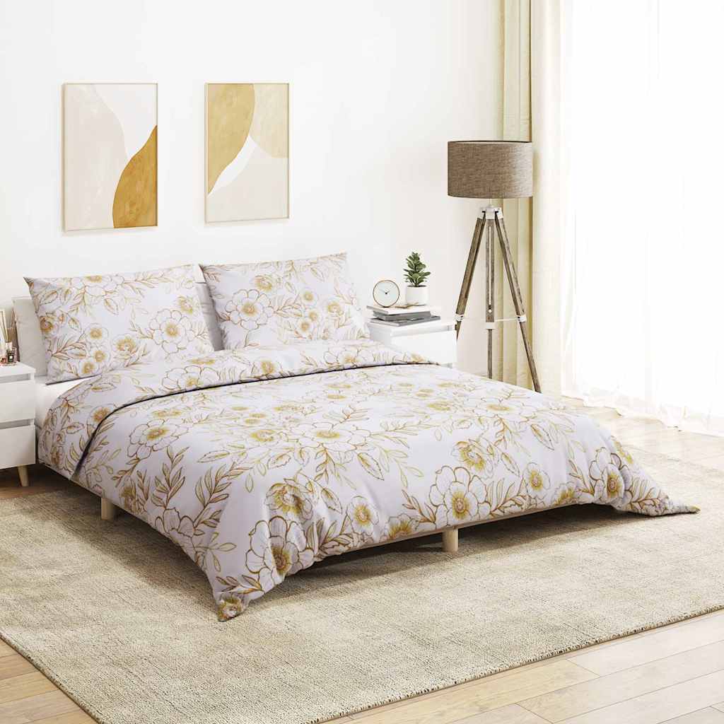 Dekbedovertrekset 240x220 cm katoen wit en bruin is nu te koop bij PeponiXL, paradijselijk wonen!