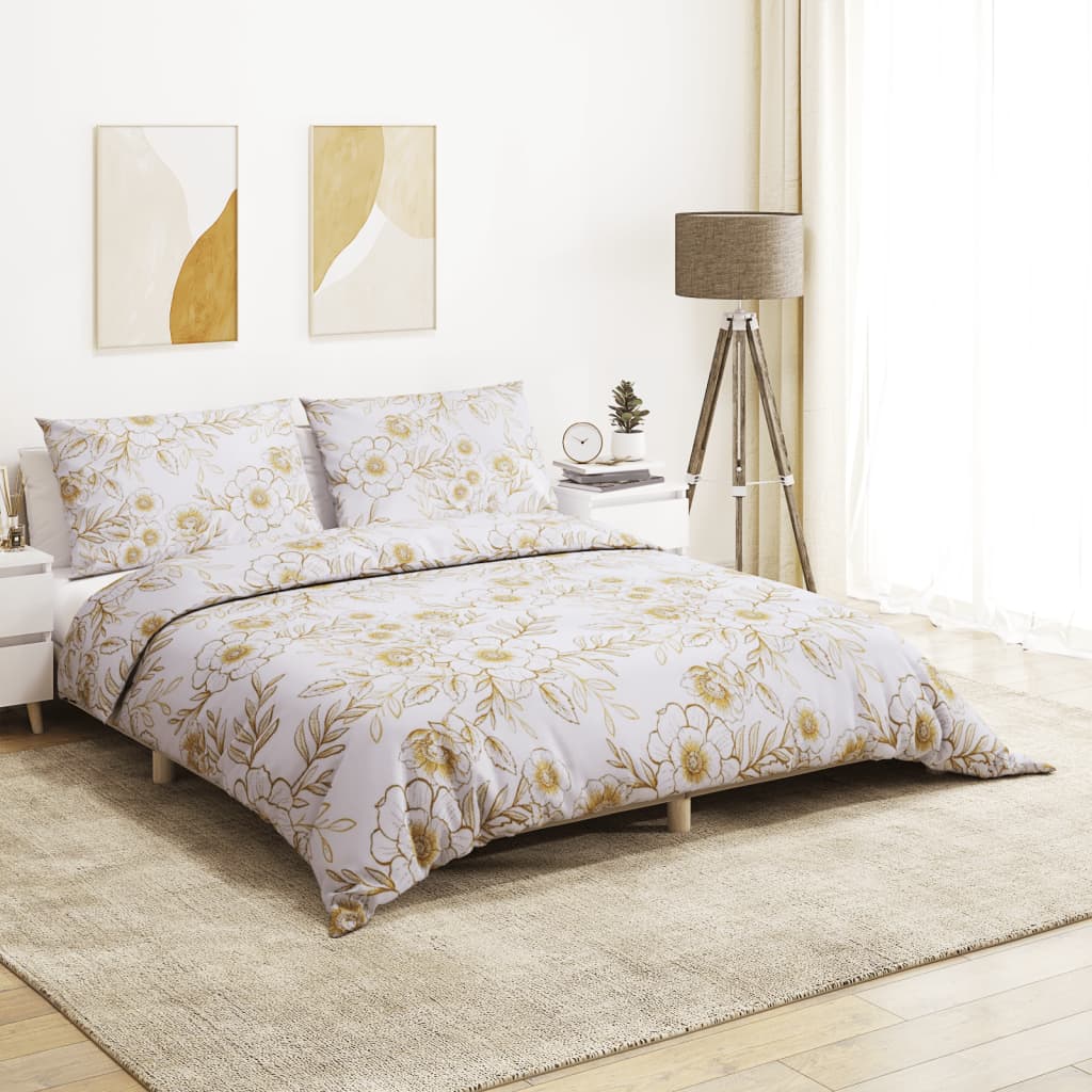 Dekbedovertrekset 155x220 cm katoen wit en bruin is nu te koop bij PeponiXL, paradijselijk wonen!