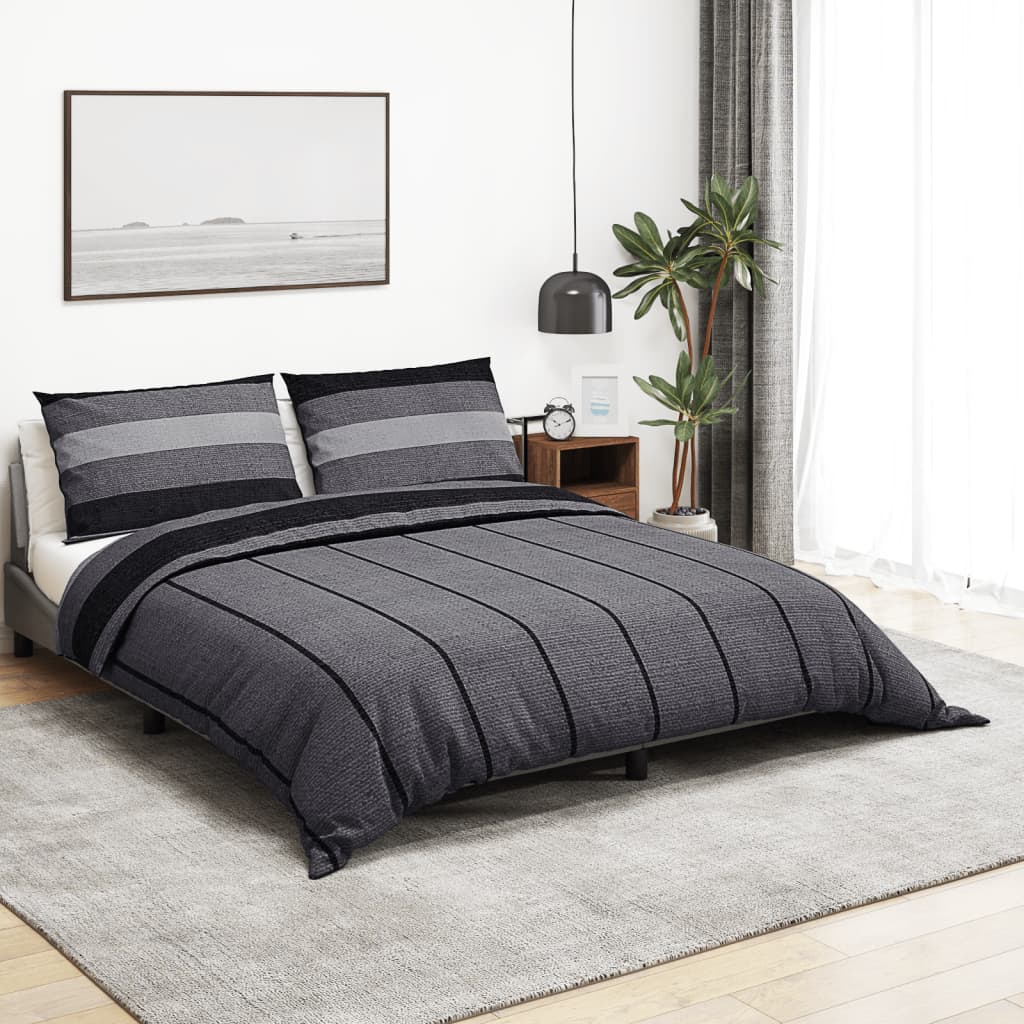 Dekbedovertrekset 200x200 cm katoen donkergrijs is nu te koop bij PeponiXL, paradijselijk wonen!