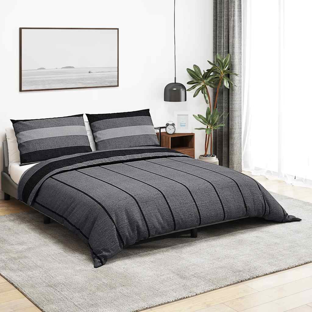 Dekbedovertrekset 155x220 cm katoen donkergrijs is nu te koop bij PeponiXL, paradijselijk wonen!