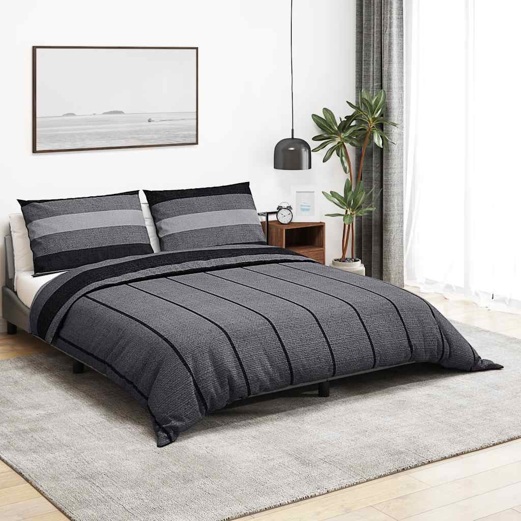 Dekbedovertrekset 200x220 cm katoen donkergrijs is nu te koop bij PeponiXL, paradijselijk wonen!