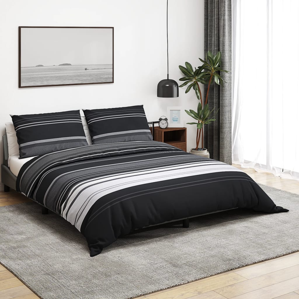 Dekbedovertrekset 200x220 cm katoen zwart en wit is nu te koop bij PeponiXL, paradijselijk wonen!