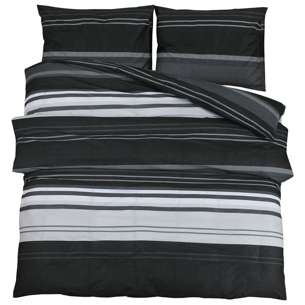 Dekbedovertrekset 260x220 cm katoen zwart en wit is nu te koop bij PeponiXL, paradijselijk wonen!