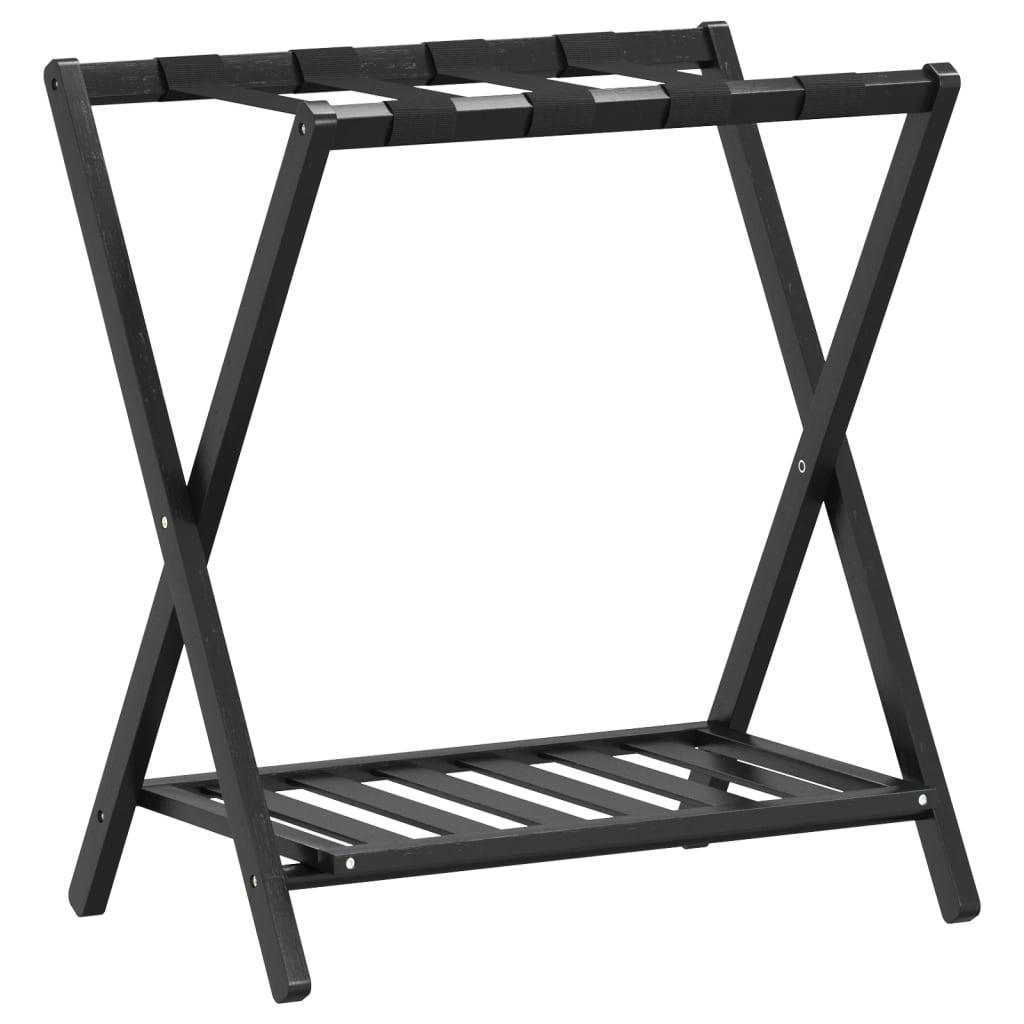 Bagagerek 68x38x58 cm bamboe zwart is nu te koop bij PeponiXL, paradijselijk wonen!