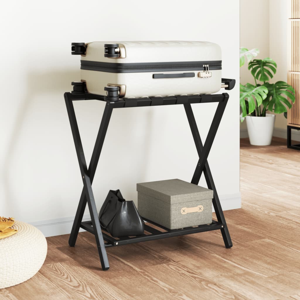 Bagagerek 68x38x58 cm bamboe zwart is nu te koop bij PeponiXL, paradijselijk wonen!