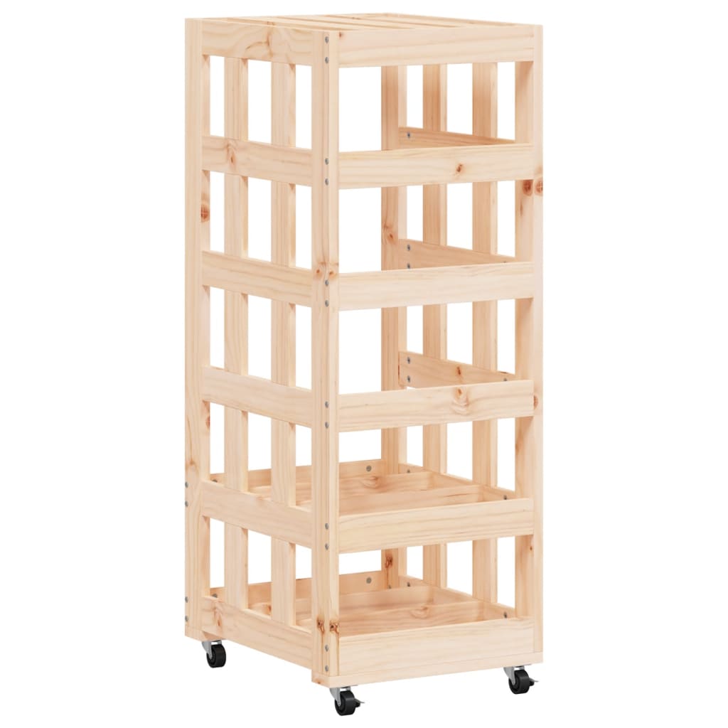 Houtblokhouder met wielen 40x49x110 cm massief grenenhout is nu te koop bij PeponiXL, paradijselijk wonen!