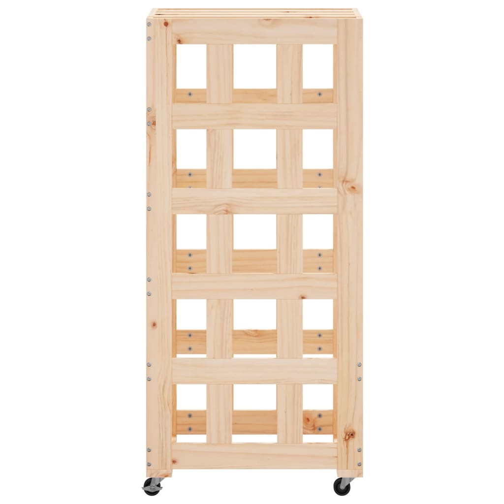 Houtblokhouder met wielen 40x49x110 cm massief grenenhout is nu te koop bij PeponiXL, paradijselijk wonen!