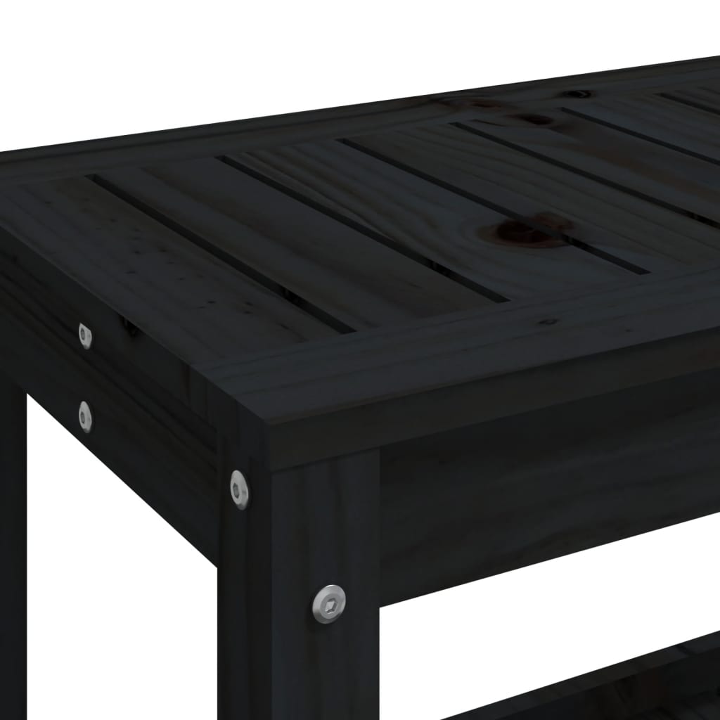 Tuinbank 82,5x35x45 cm massief grenenhout zwart is nu te koop bij PeponiXL, paradijselijk wonen!