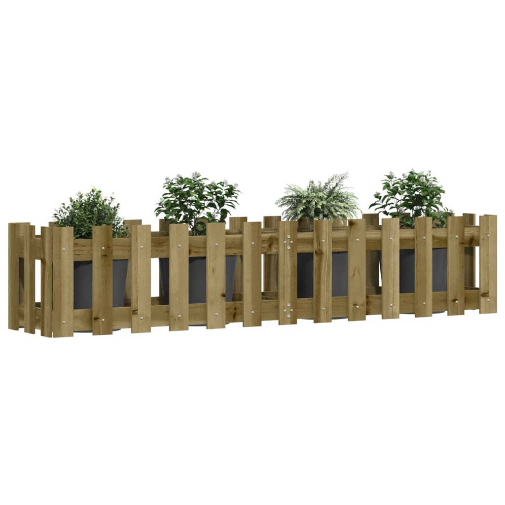 Plantenbak verhoogd hekontwerp 150x30x30 cm geïmpregneerd hout is nu te koop bij PeponiXL, paradijselijk wonen!