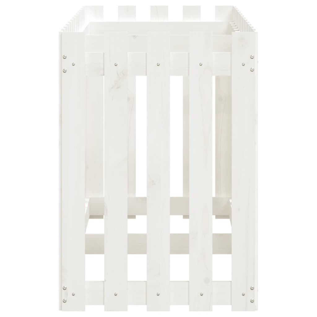 Plantenbak verhoogd hekontwerp 150x50x70 cm grenenhout wit is nu te koop bij PeponiXL, paradijselijk wonen!