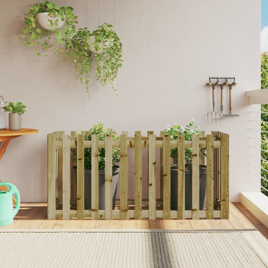 Plantenbak verhoogd hekontwerp 150x50x70 cm geïmpregneerd hout is nu te koop bij PeponiXL, paradijselijk wonen!