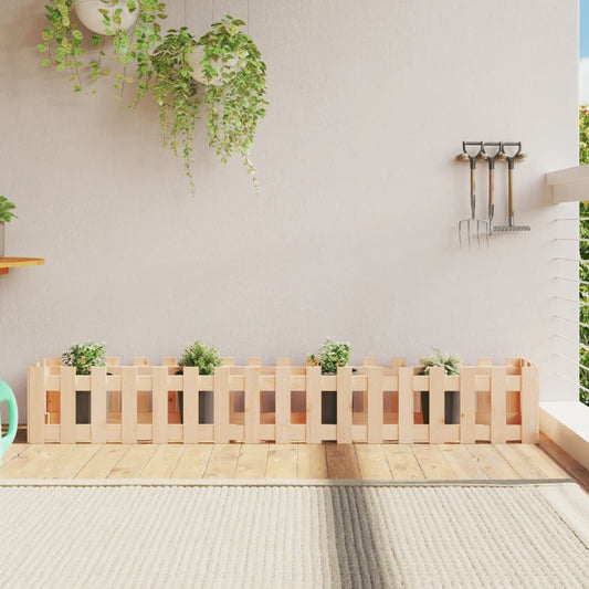 Plantenbak verhoogd met hekontwerp 200x30x30 cm grenenhout is nu te koop bij PeponiXL, paradijselijk wonen!