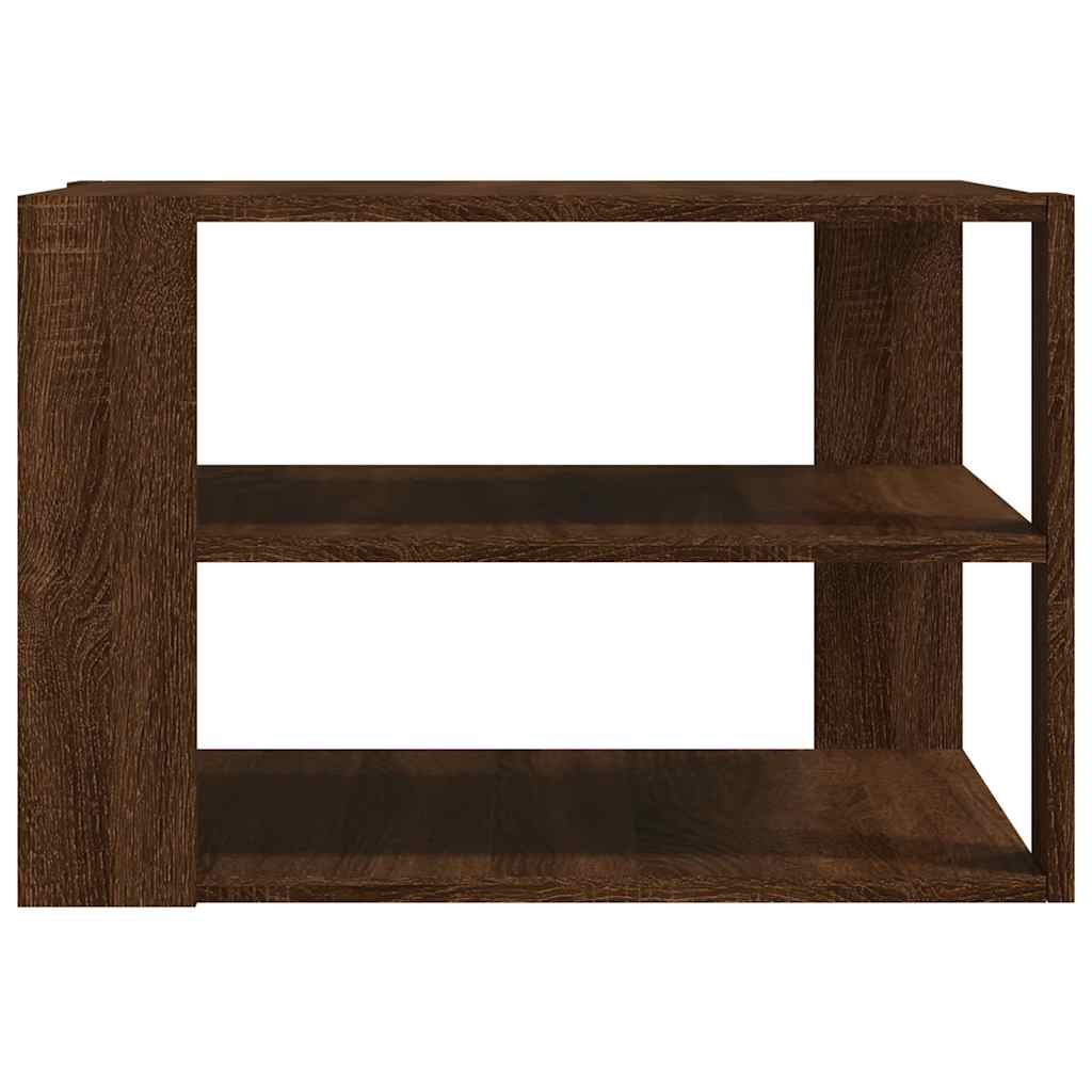 Salontafel 58x58x40 cm bewerkt hout bruin eikenkleurig is nu te koop bij PeponiXL, paradijselijk wonen!