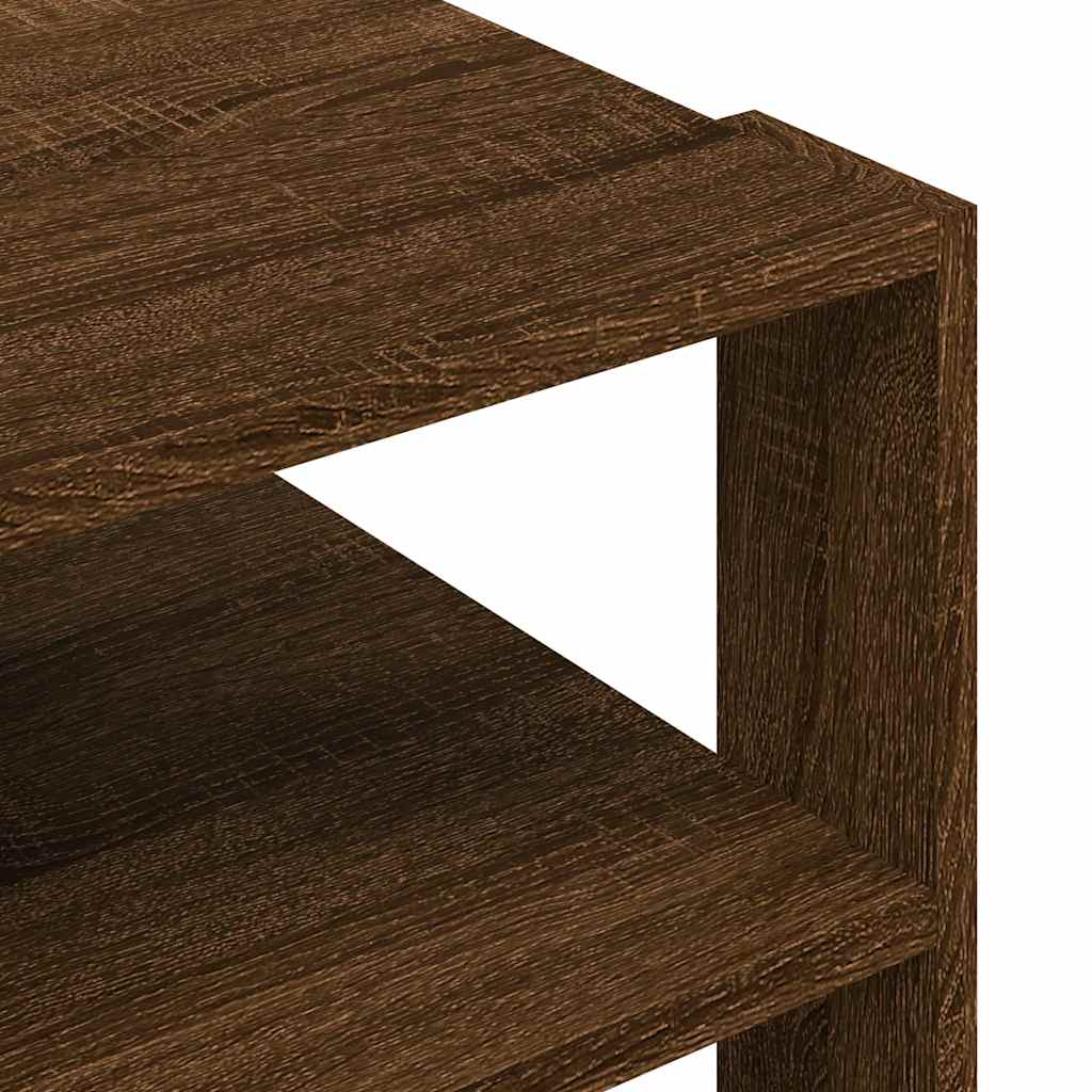 Salontafel 58x58x40 cm bewerkt hout bruin eikenkleurig is nu te koop bij PeponiXL, paradijselijk wonen!