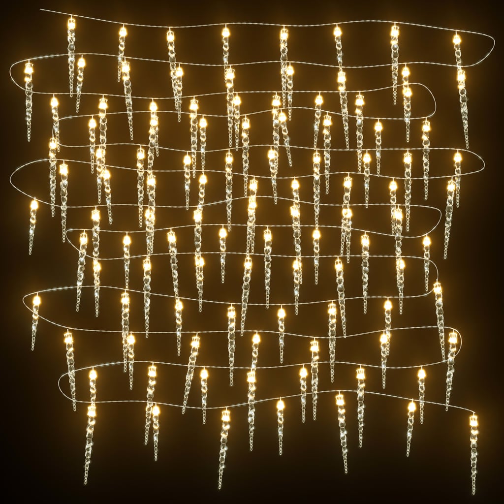 Kerst IJspegellamp 100 LED's Warm Wit 10 m Acryl PVC is nu te koop bij PeponiXL, paradijselijk wonen!