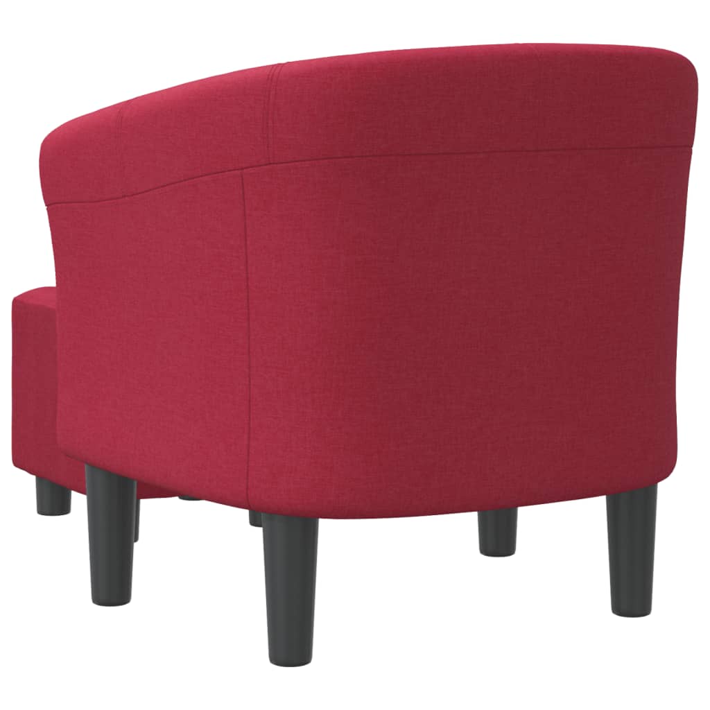 Kuipstoel met voetenbank stof wijnrood is nu te koop bij PeponiXL, paradijselijk wonen!