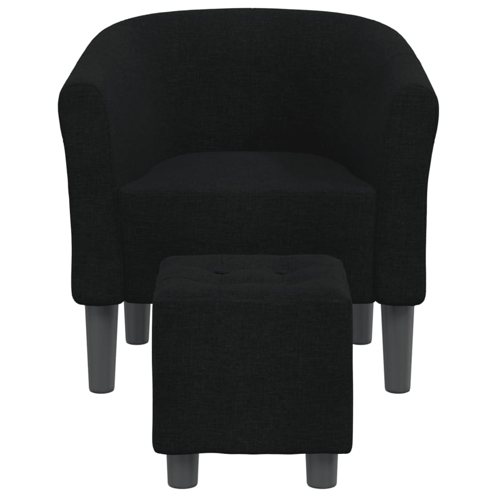 Kuipstoel met voetenbank stof zwart is nu te koop bij PeponiXL, paradijselijk wonen!