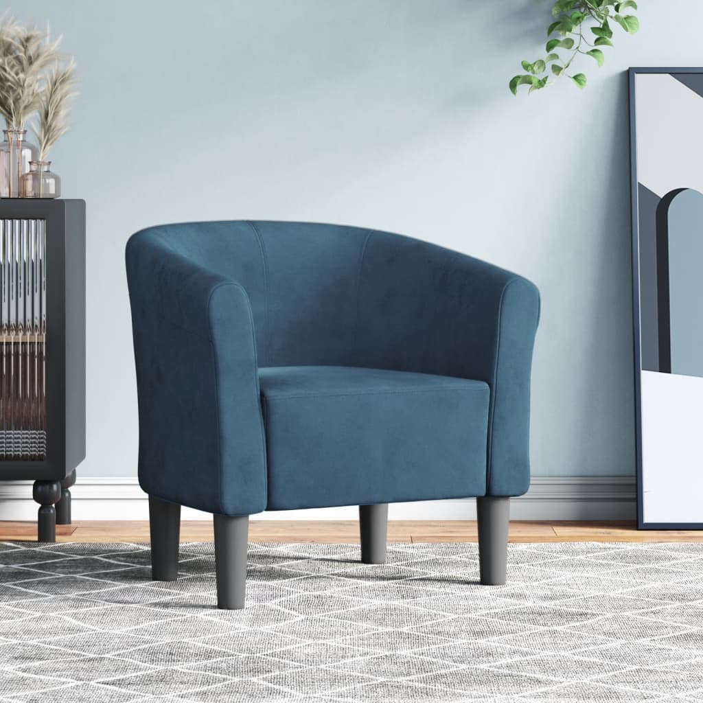 Kuipstoel fluweel donkerblauw is nu te koop bij PeponiXL, paradijselijk wonen!