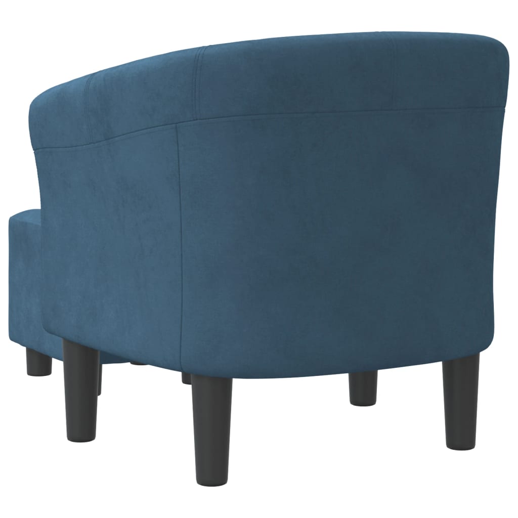 Kuipstoel met voetenbank fluweel donkerblauw is nu te koop bij PeponiXL, paradijselijk wonen!