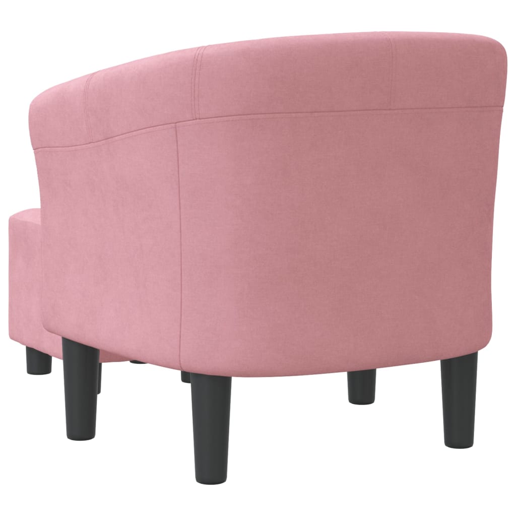 Kuipstoel met voetenbank fluweel roze is nu te koop bij PeponiXL, paradijselijk wonen!