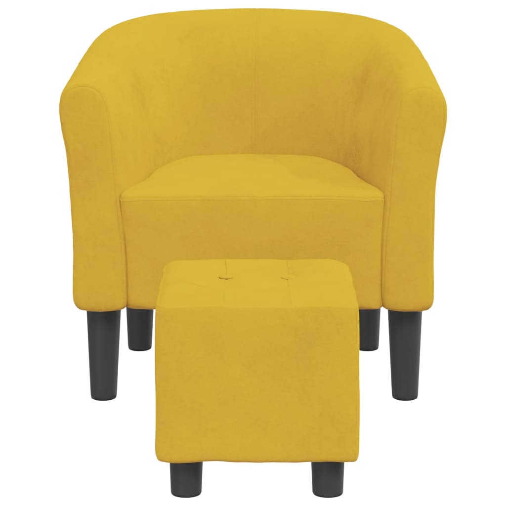 Kuipstoel met voetenbank fluweel geel is nu te koop bij PeponiXL, paradijselijk wonen!