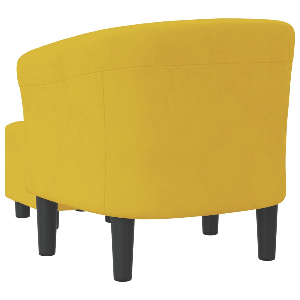 Kuipstoel met voetenbank fluweel geel is nu te koop bij PeponiXL, paradijselijk wonen!