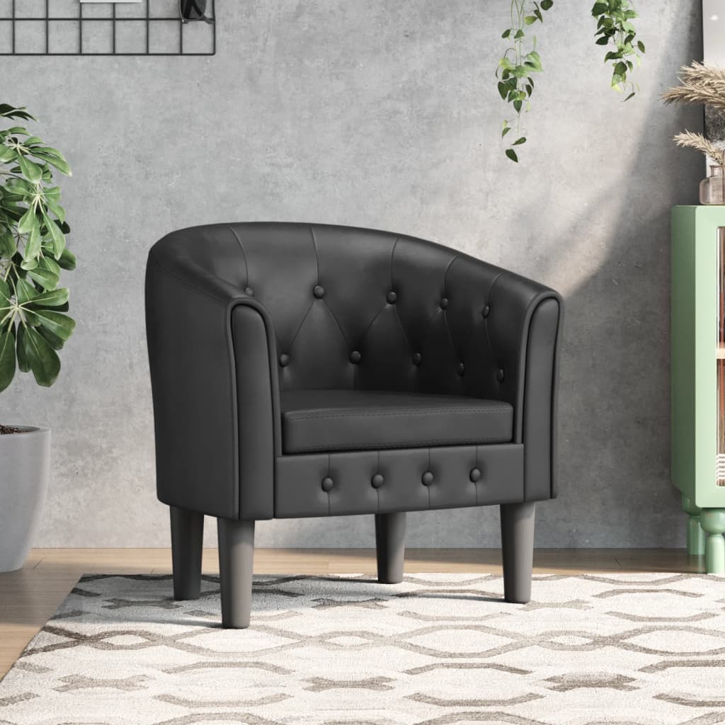 Kuipstoel kunstleer zwart is nu te koop bij PeponiXL, paradijselijk wonen!