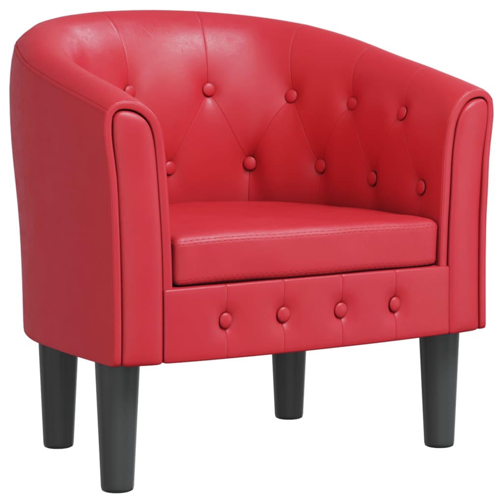 Kuipstoel kunstleer rood is nu te koop bij PeponiXL, paradijselijk wonen!