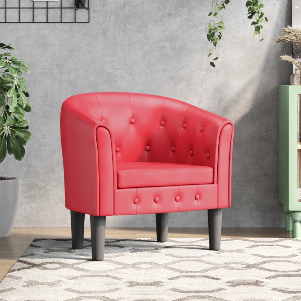 Kuipstoel kunstleer rood is nu te koop bij PeponiXL, paradijselijk wonen!