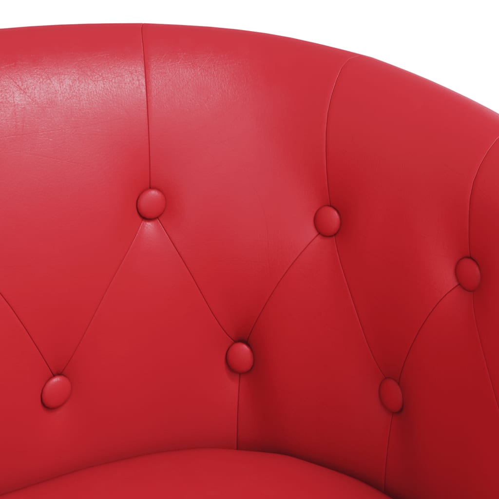Kuipstoel met voetenbankje kunstleer rood is nu te koop bij PeponiXL, paradijselijk wonen!