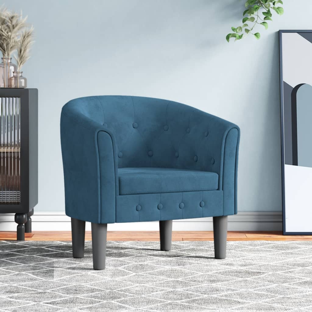 Kuipstoel fluweel donkerblauw is nu te koop bij PeponiXL, paradijselijk wonen!