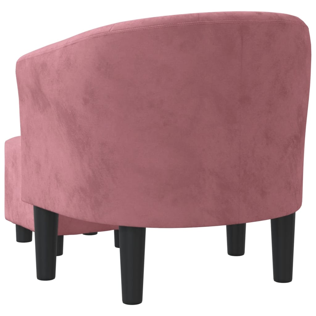 Kuipstoel met voetenbank fluweel roze is nu te koop bij PeponiXL, paradijselijk wonen!