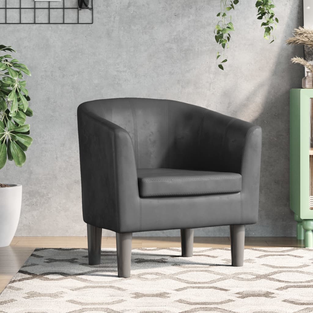 Kuipstoel kunstleer grijs is nu te koop bij PeponiXL, paradijselijk wonen!