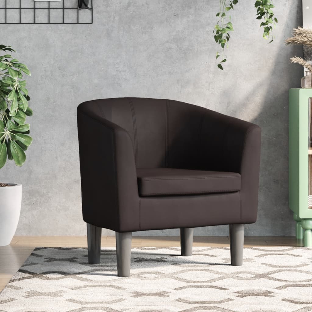 Kuipstoel kunstleer bruin is nu te koop bij PeponiXL, paradijselijk wonen!