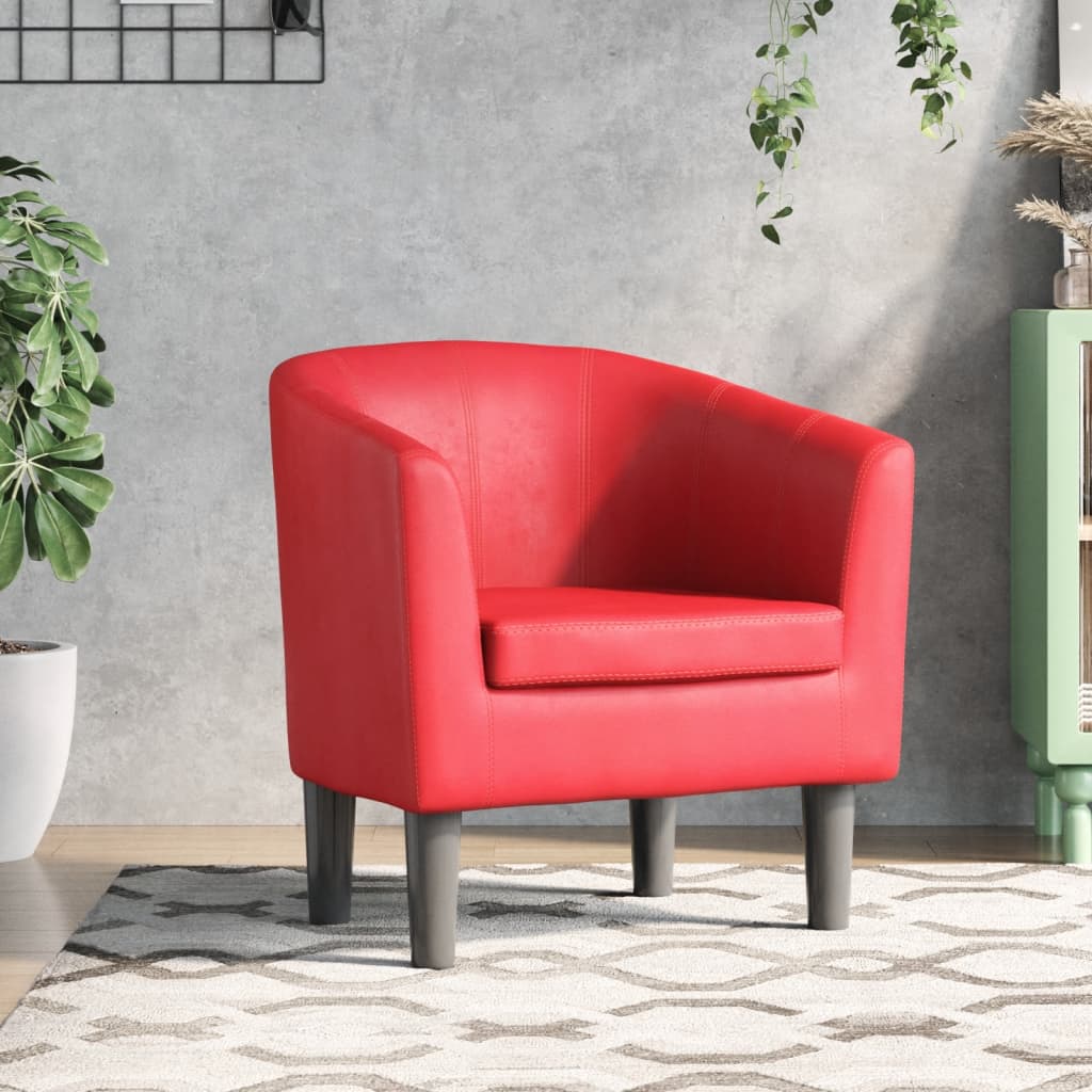 Kuipstoel kunstleer rood is nu te koop bij PeponiXL, paradijselijk wonen!