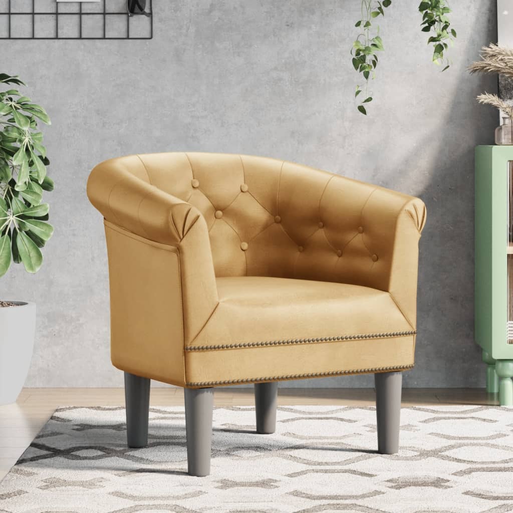Kuipstoel kunstleer goudkleurig is nu te koop bij PeponiXL, paradijselijk wonen!
