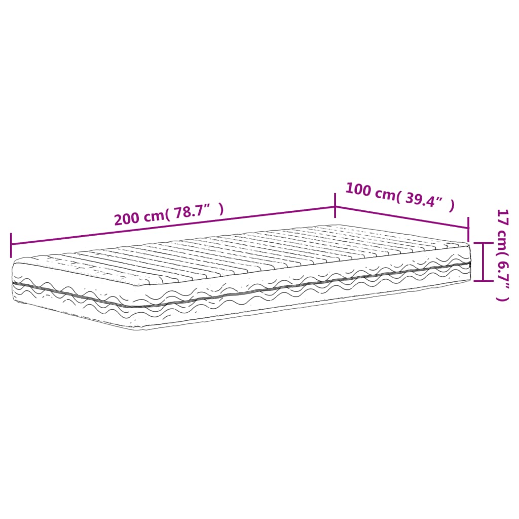 Schuimmatras hardheid H2 H3 100x200 cm wit is nu te koop bij PeponiXL, paradijselijk wonen!