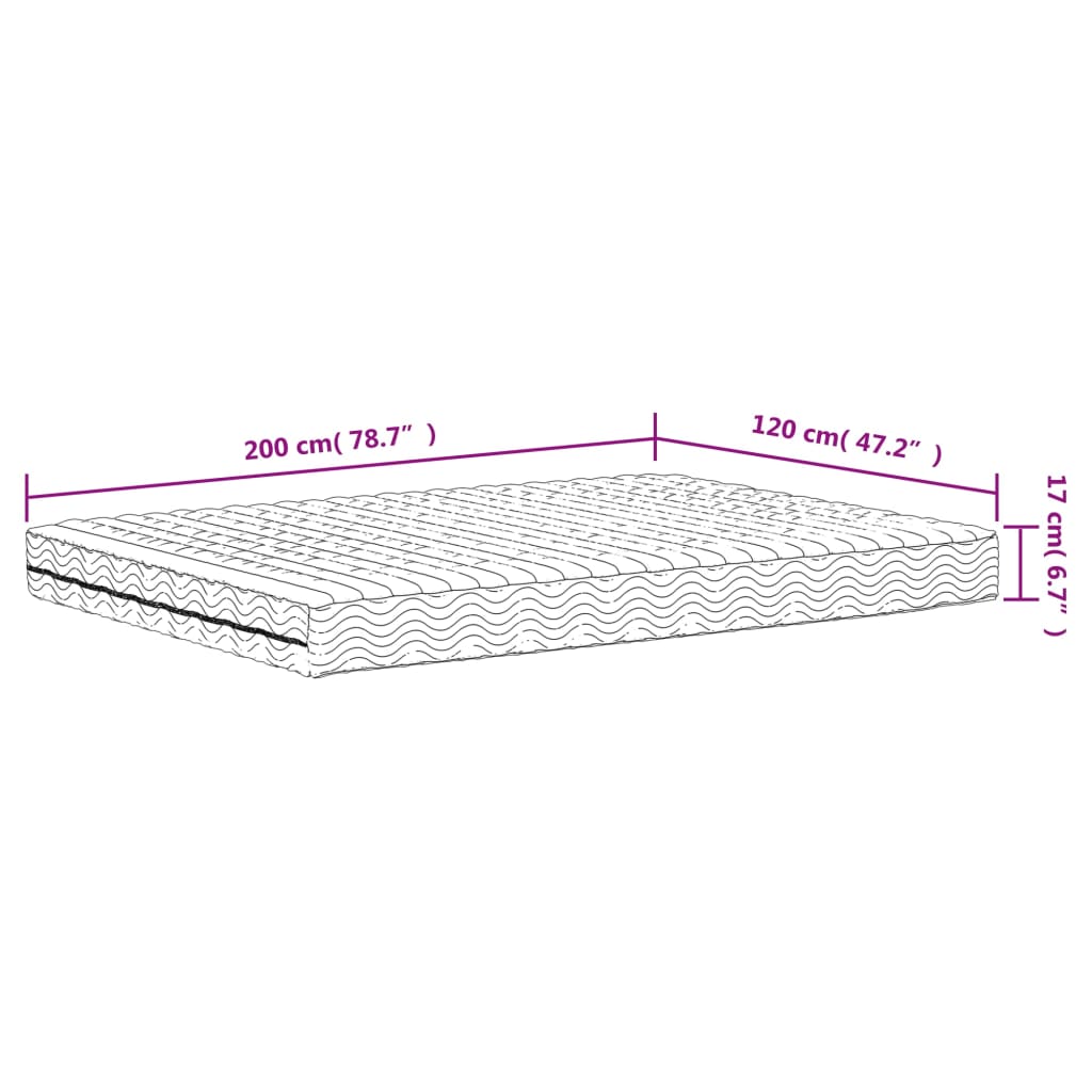 Schuimmatras hardheid H2 H3 120x200 cm wit is nu te koop bij PeponiXL, paradijselijk wonen!