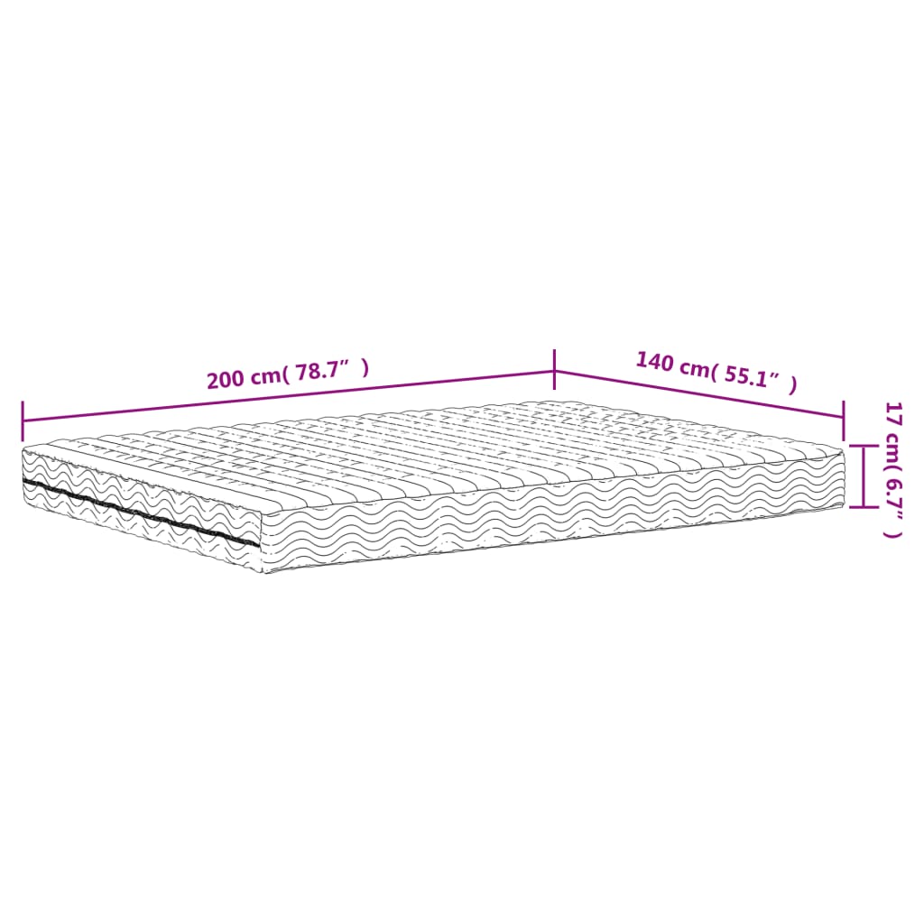 Schuimmatras hardheid H2 H3 140x200 cm wit is nu te koop bij PeponiXL, paradijselijk wonen!