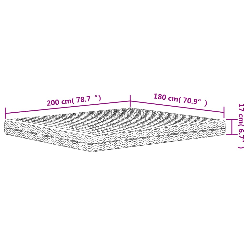 Schuimmatras hardheid H2 H3 180x200 cm wit is nu te koop bij PeponiXL, paradijselijk wonen!