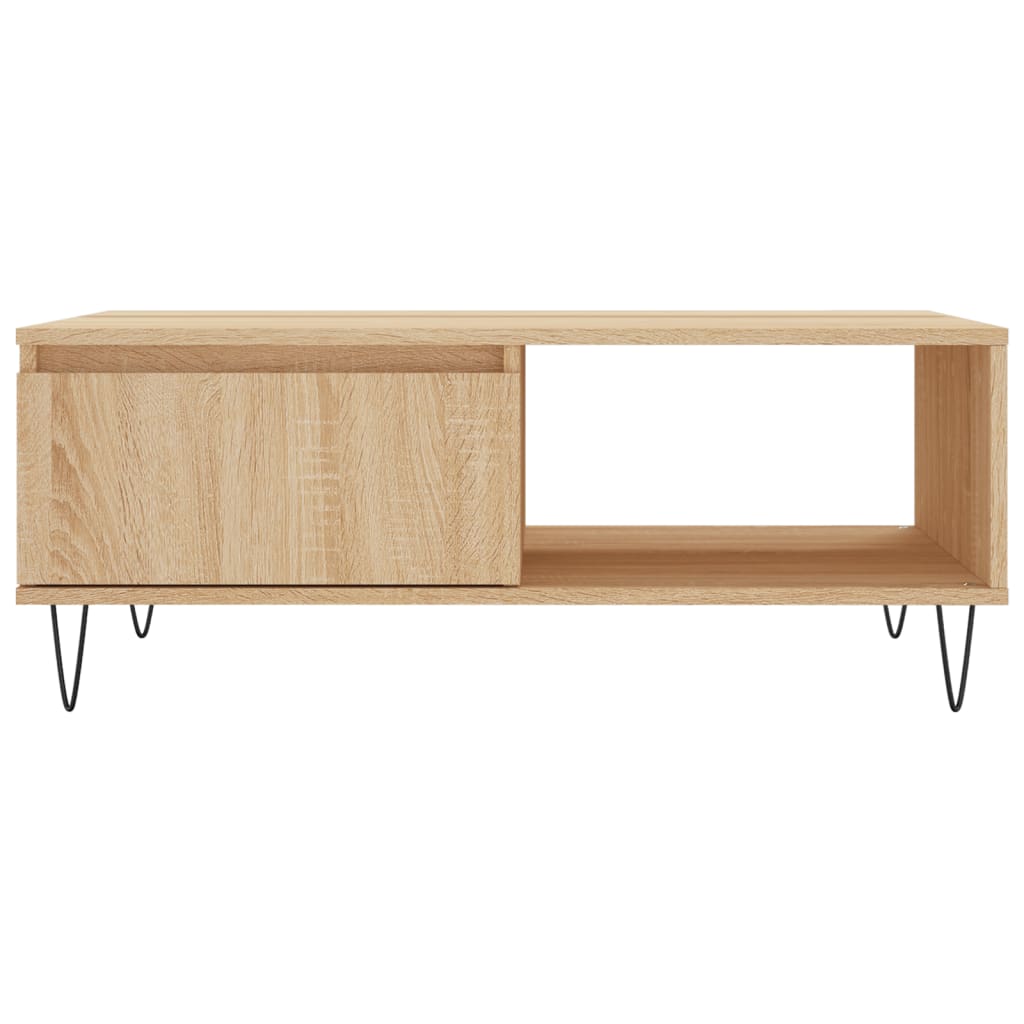Salontafel 90x60x35 cm bewerkt hout sonoma eikenkleurig is nu te koop bij PeponiXL, paradijselijk wonen!