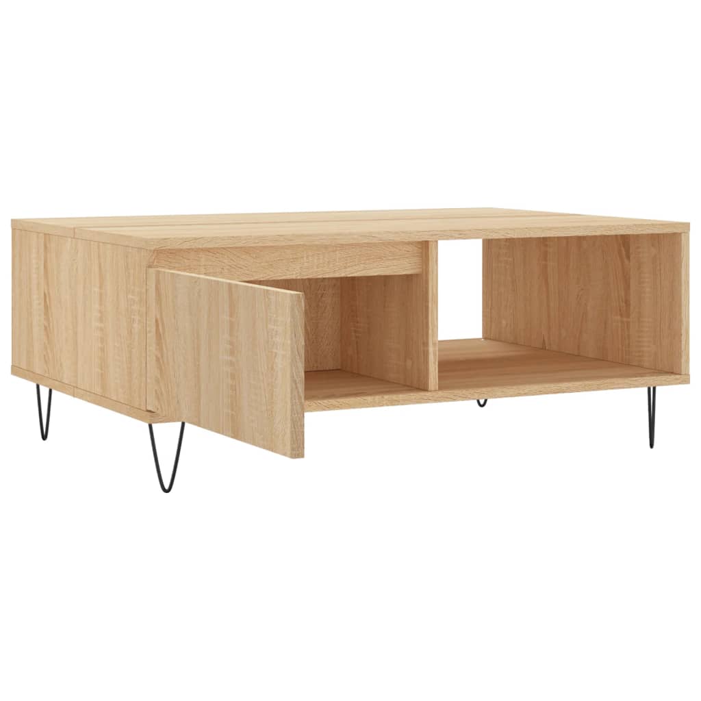 Salontafel 90x60x35 cm bewerkt hout sonoma eikenkleurig is nu te koop bij PeponiXL, paradijselijk wonen!