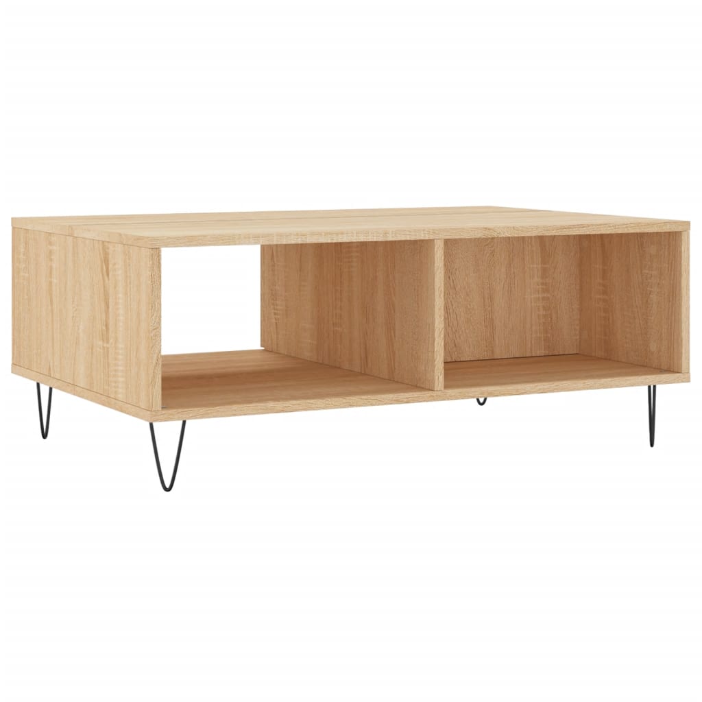Salontafel 90x60x35 cm bewerkt hout sonoma eikenkleurig is nu te koop bij PeponiXL, paradijselijk wonen!