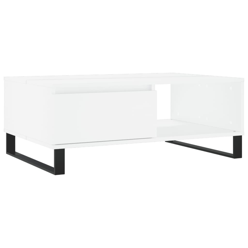 Salontafel 90x60x35 cm bewerkt hout wit is nu te koop bij PeponiXL, paradijselijk wonen!