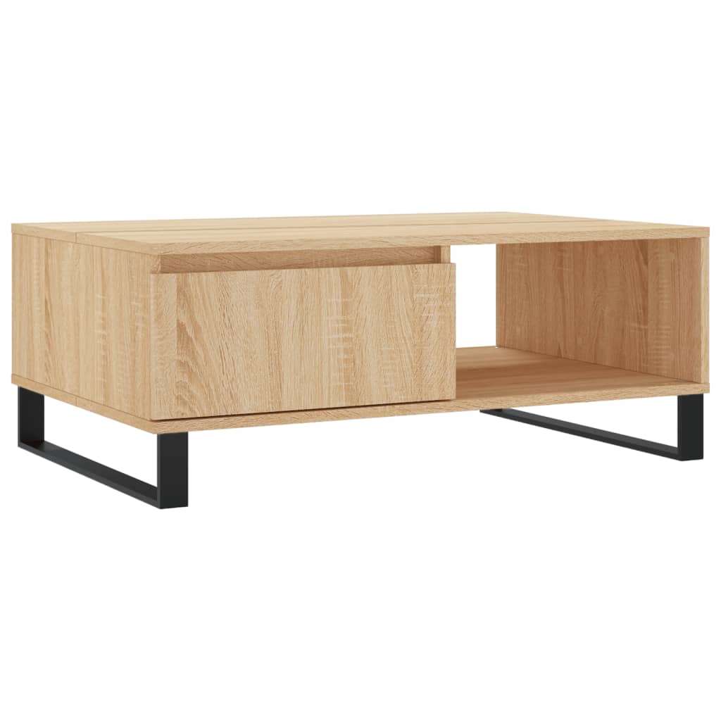 Salontafel 90x60x35 cm bewerkt hout sonoma eikenkleurig is nu te koop bij PeponiXL, paradijselijk wonen!