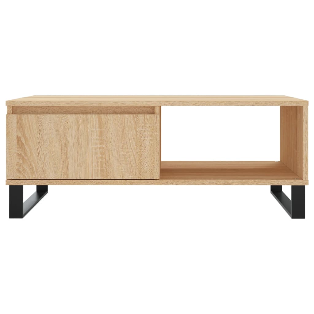Salontafel 90x60x35 cm bewerkt hout sonoma eikenkleurig is nu te koop bij PeponiXL, paradijselijk wonen!